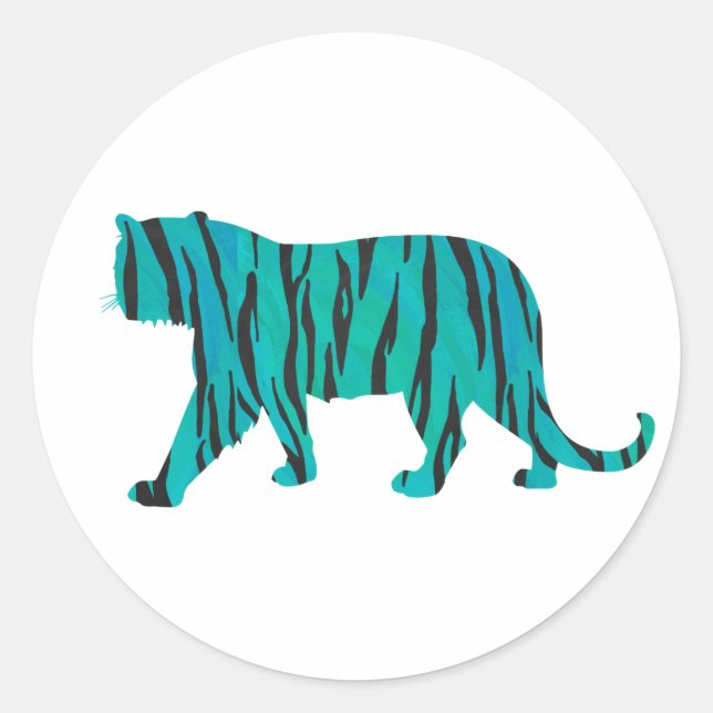 Adesivo Tiger Black and Teal Impressão (Frente)