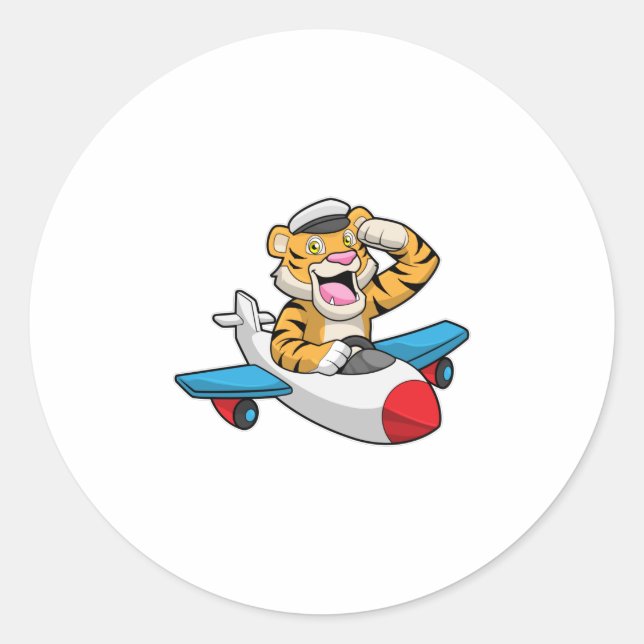 Adesivo Tiger como piloto no avião (Frente)