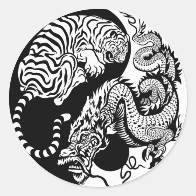 Adesivo Tiger E Dragon Yin/Yang (Frente)