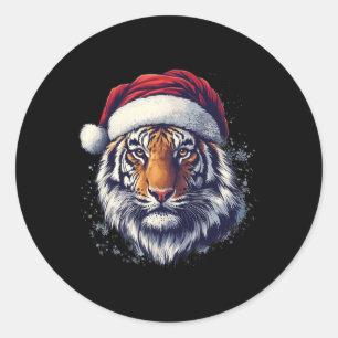 Adesivo Tiger Santa Hat Engraçado Zookeeper Tiger Cristo L