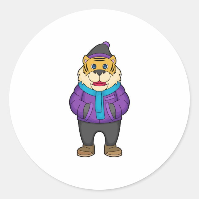 Adesivo Tiger Scarf Beanie (Frente)