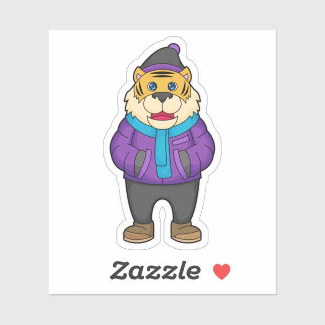 Adesivo Tiger Scarf Beanie (Folha)