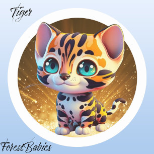 Adesivo Tiger 🐯 Selgle Safari Animal Cartoon Graphic