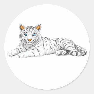 Adesivo tiger sticker. Bright burning eyes are watching