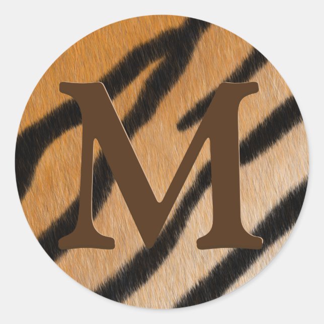 Adesivo Tiger Strips Animal Print Mahogany Monogramas (Frente)