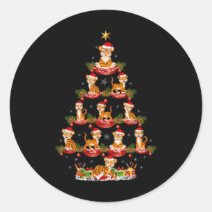 Adesivo Tiger Xmas Lighting Papais noeis Tigre Árvore de N