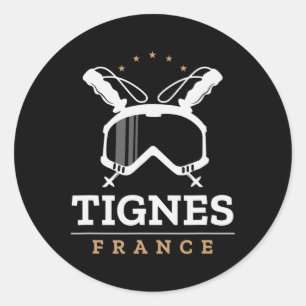 Adesivo Tignes France Ski Resort Vintage Skiing Snowboardi