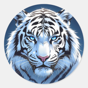 Adesivo Tigre Branco de Olhos Azuis