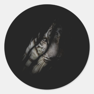 Adesivo Tigre Branco Rosto Rasgado Garra Selvagem Safari A