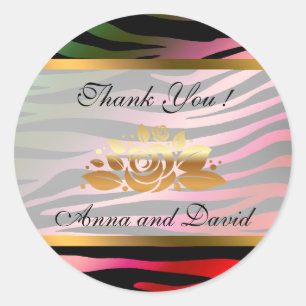 Adesivo Tigre Colorido do Luxury Adicionar Seu Texto