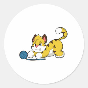 Adesivo Tigre com bola de fio Woll