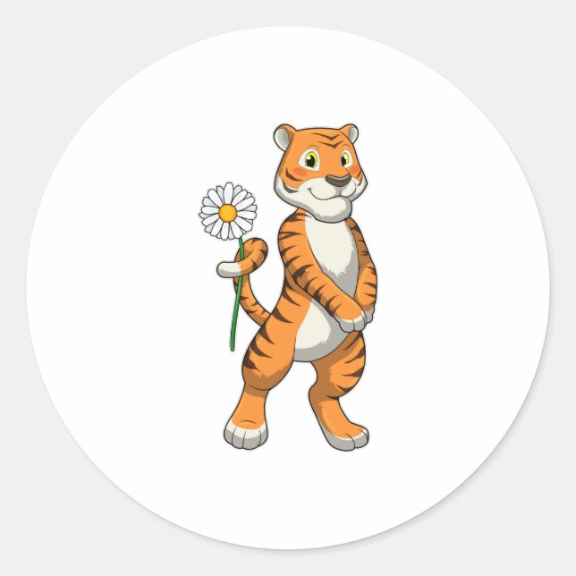 Adesivo Tigre com Daisy Flower (Frente)