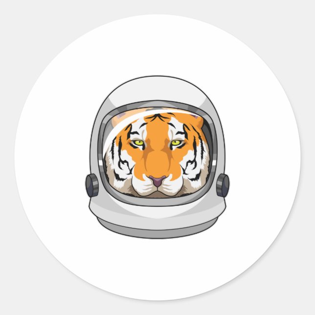 Adesivo Tigre como astronauta com capacete (Frente)