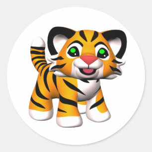 Adesivo tigre Cub dos desenhos animados 3D