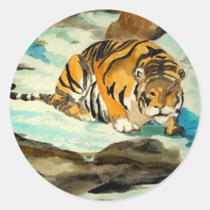 Adesivo Tigre da aguarela