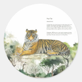 Adesivo Tigre de Bengala Ameaçado Majestoso Pintado