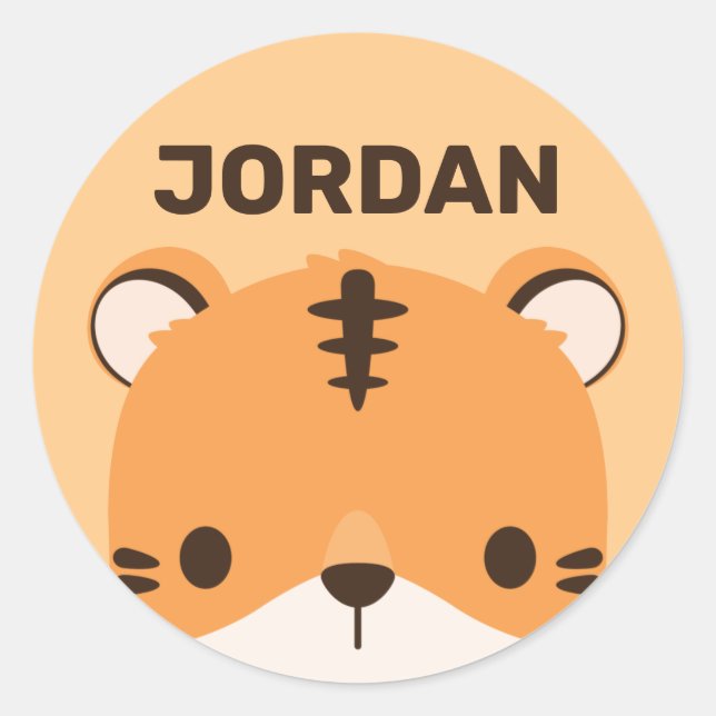 Adesivo Tigre de Cuta com Nome Personalizado (Frente)