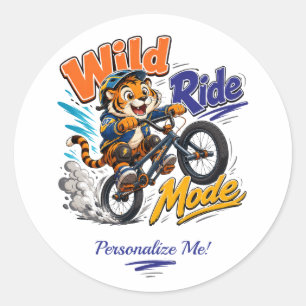 Adesivo Tigre de desenho animado fofo bicicleta BMX person
