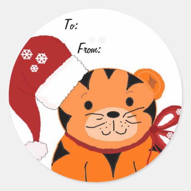 Adesivo Tigre de Natal (Frente)