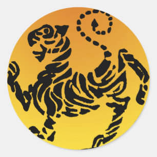 Adesivo Tigre de Shotokan - ouro
