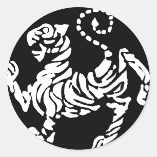 ADESIVO TIGRE DE SHOTOKAN PRETO E BRANCO