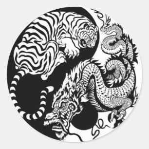 Adesivo Tigre e dragão Yin/Yang