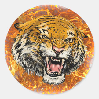 Adesivo tigre em chama