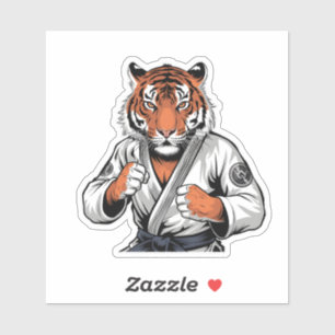 Adesivo Tigre em Jiu-Jitsu Outfit Martial Arts Animal