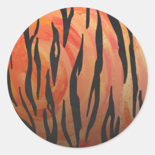 Adesivo Tigre Impressão preto e laranja quente