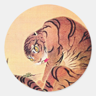 Adesivo Tigre Japonês Woodblock Vintage Art Ukiyo-E