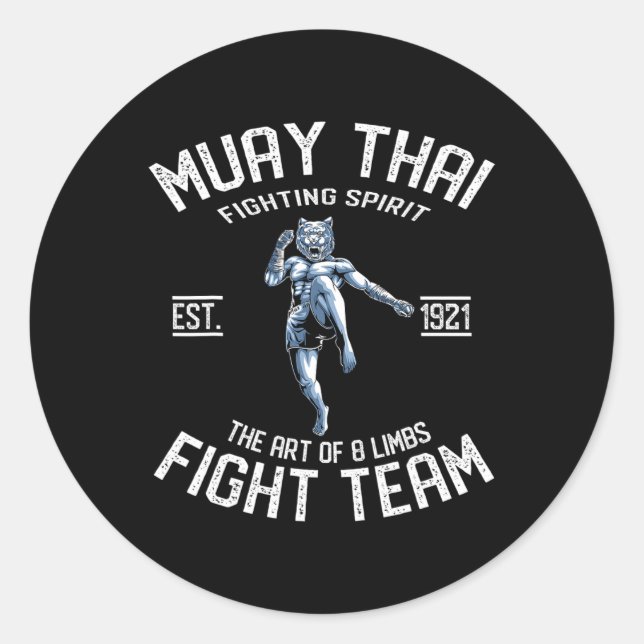 Adesivo Tigre Muay Thai - Presente de Boxe Tailandês e Kic (Frente)