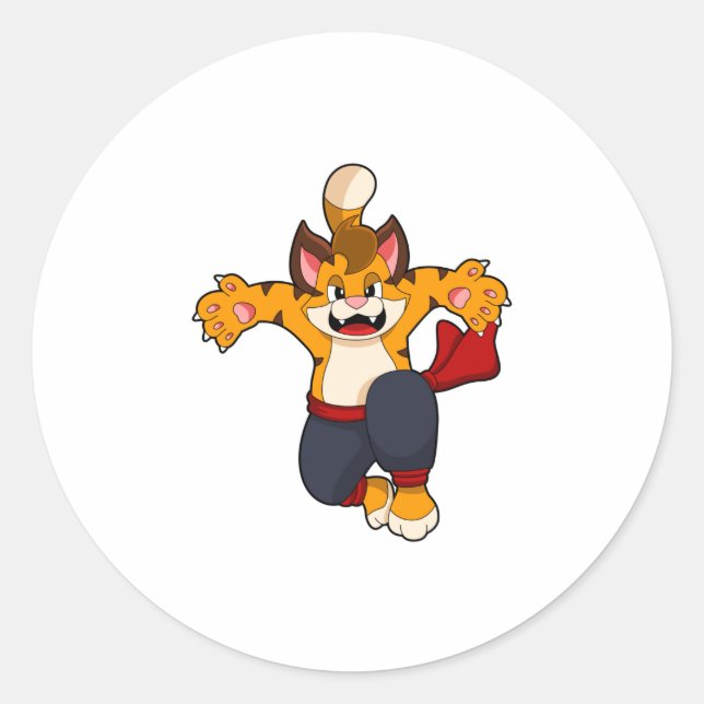 Adesivo Tigre no Karate das Artes Marciais (Frente)