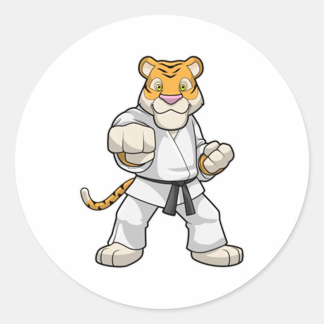 Adesivo Tigre no Karate das Artes Marciais (Frente)