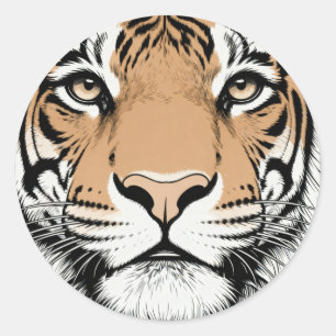 Adesivo Tigre Olhando Fixamente Rosto, Tigre