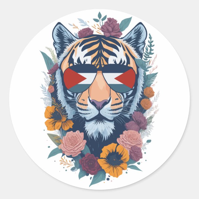 Adesivo Tigre palestiniano - FLAG palestiniano (Frente)