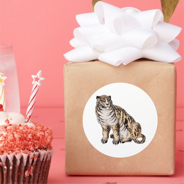 Adesivo Tigre por Kono Bairei (1844-1895). (Festa)