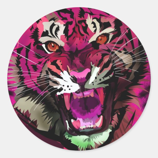 Adesivo Tigre - Rosa (Frente)