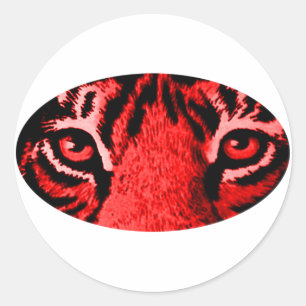 Adesivo Tigre Vermelho Vê Os Presentes Do Zazzle MUSEUM