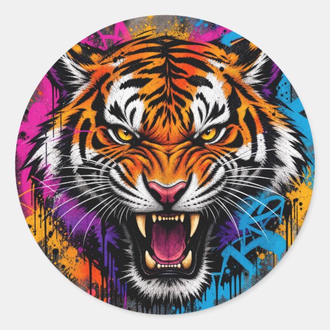 Adesivo Tigre zangado em (Frente)