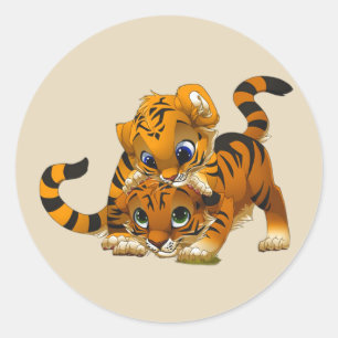 Adesivo Tigres bonitos dos desenhos animados