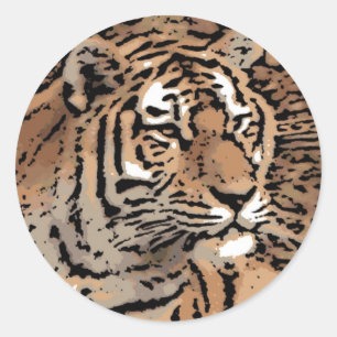 Adesivo Tigres decorativos artísticos selvagens