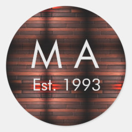 Adesivo Tijolo de pedra marrom rústico adicionar nome letr