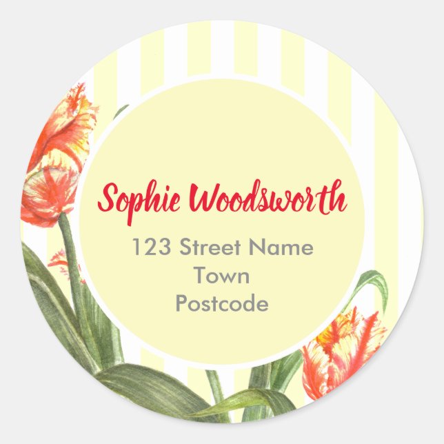 Adesivo Tijolos Amarelos De Mola Amarela Tulipas De Arte F (Frente)