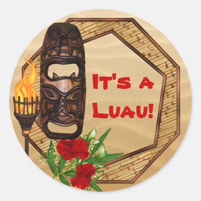 Adesivo Tiki Hawaiian Luau Stickers (Frente)