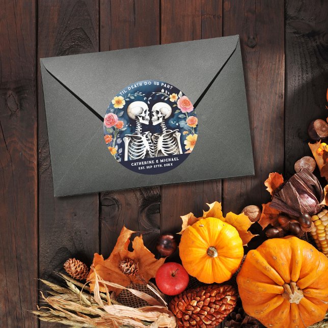 Adesivo Til Death Nos Parte Skeletons Casamento Gótico (Criador carregado)