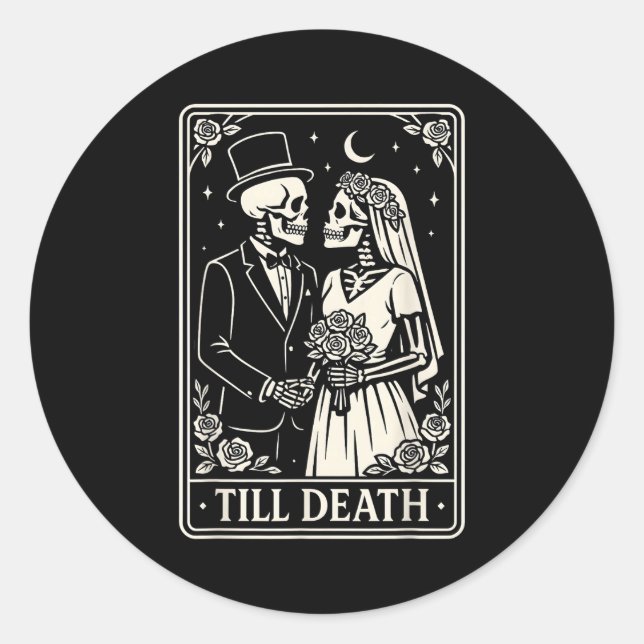 Adesivo Till Death Skeleton Love Couples Gothic Wedding Br (Frente)