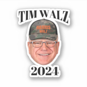 Adesivo Tim Walz Camo Hat