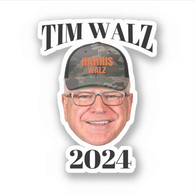 Adesivo Tim Walz Camo Hat (Frente)