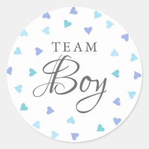 Adesivo Time Boy Blue Hearts Gender Reveal Voting