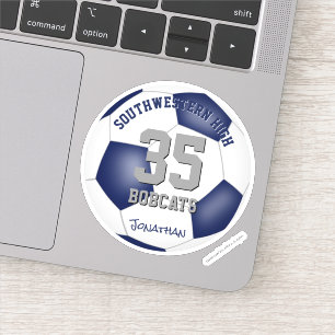 Adesivo time branco azul colorido futebol masculino